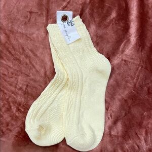 Free People Soft Yellow Casual Socks